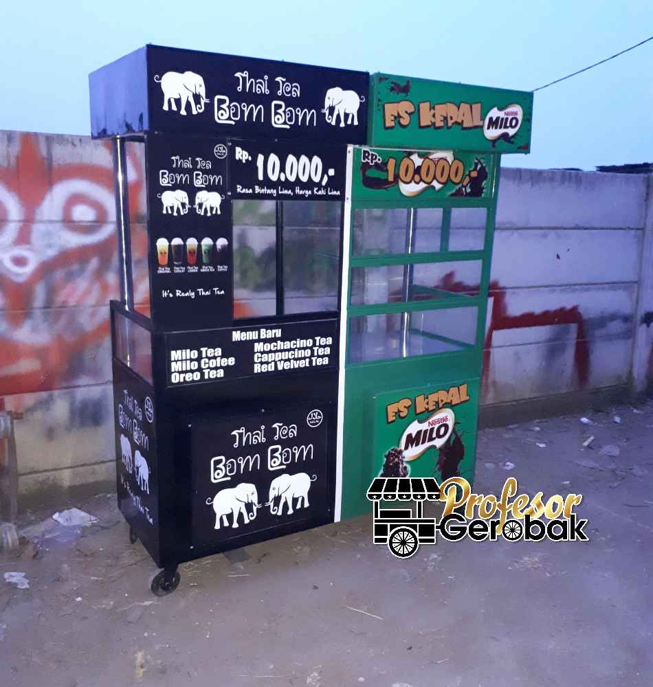 Desain gerobak unik untuk jualan minuman kekinian Desain gerobak unik untuk jualan minuman kekinian