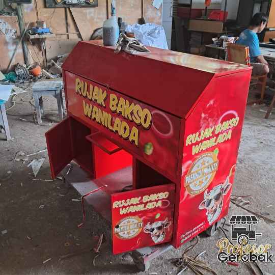Gerobak Bakso Motor Minimalis Hemat Ruang